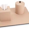 Reversible Main Tray Black and Beige Synthetic Leather 50 x 40cm
